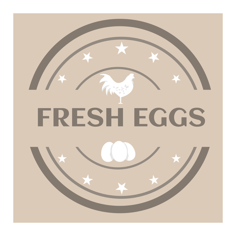 Chicken Fresh Eggs Farm Round Stencil Sign Template